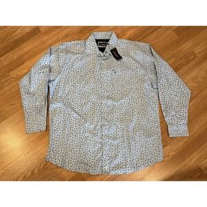 NWT Rafter C Cowboy Collection Shirt Size 2XL Blue Paisley Cotton Western Rodeo